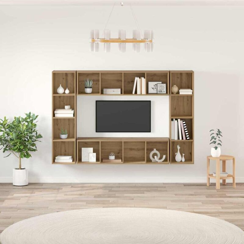 Tv Cabinet 4 Pcs Brown 37 X 37 X 142.5 Cm Engineered Wood Vidaxl