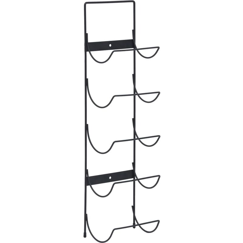 Wall Mounted Wine Rack for 5 Bottles Black Iron vidaXL