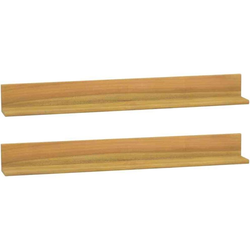 Wall Shelves 2 Pcs 90x10x10 Cm Solid Wood Teak Vidaxl