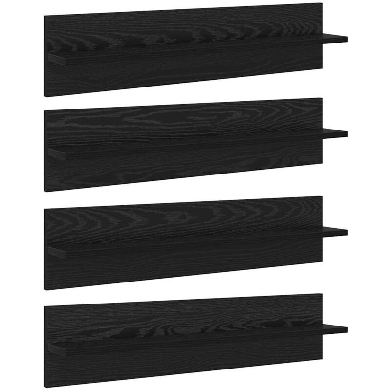 Wall Shelves 4 Pcs Black Oak 80 X 11.5 X 18 Cm Engineered Wood Vidaxl