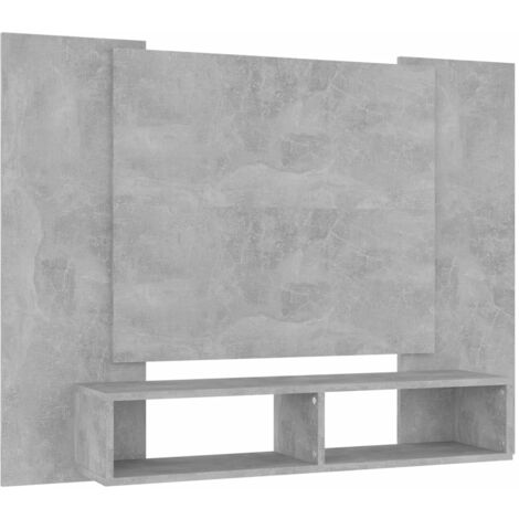 vidaXL Wall TV Cabinet Concrete Grey 120x23.5x90 cm Chipboard - Grey