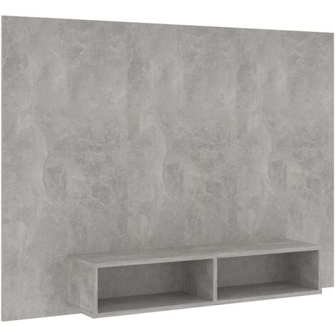 vidaXL Wall TV Cabinet Concrete Grey 135x23.5x90 cm Engineered Wood - Grey