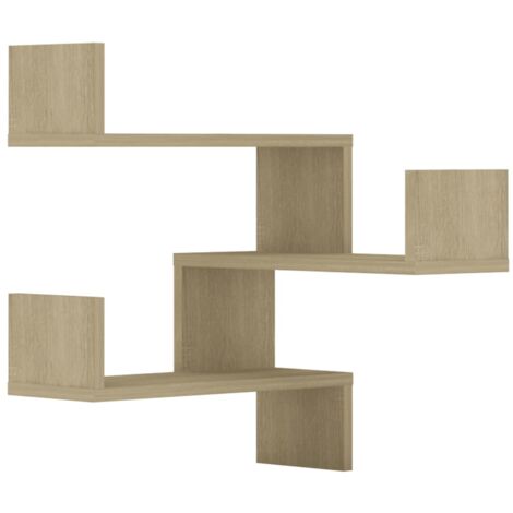 vidaXL Wand-Eckregale 2 Stk. Sonoma-Eiche 40x40x50 cm Holzwerkstoff