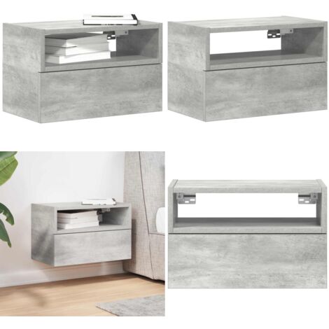vidaXL Wand-Nachttisch Betongrau 45x26x28,5 cm