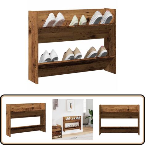 vidaXL Wand-Schuhregal Altholz-Optik 80x18x60 cm Holzwerkstoff
