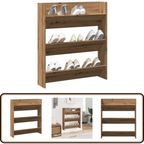 vidaXL Wand-Schuhregal Artisan-Eiche 80x18x90 cm Holzwerkstoff