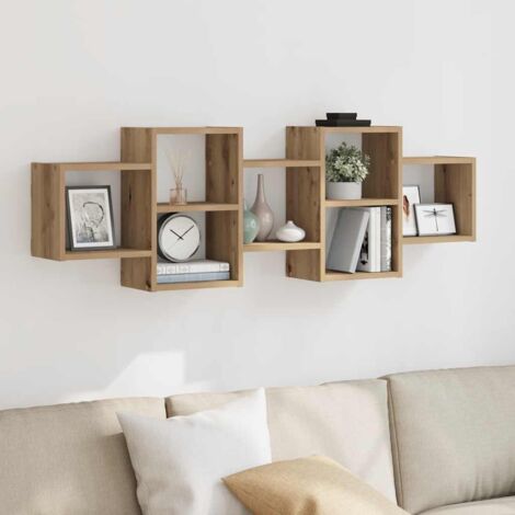 vidaXL Wandregal Artisan-Eiche 129x18x42 cm Holzwerkstoff