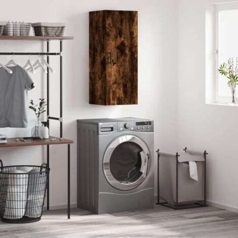 vidaXL Wandregal Eiche Grau 34,5x34x90 cm