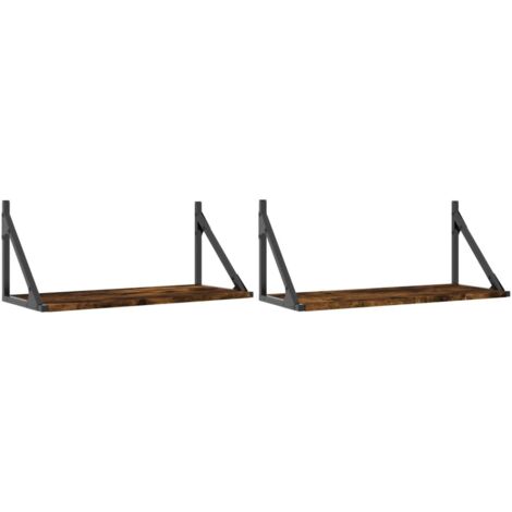 vidaXL Wandregale 2 Stk. Räuchereiche 60x25x25,5 cm Holzwerkstoff