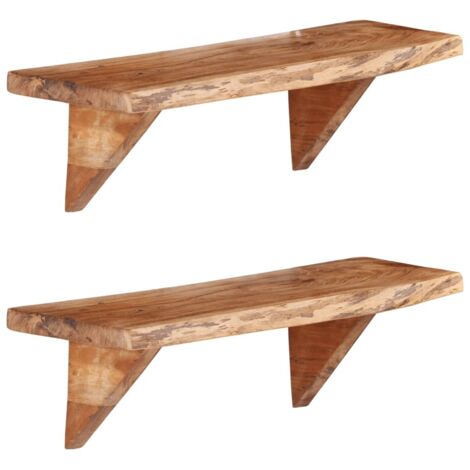 vidaXL Wandregale 2 Stück 60x20x18 cm Massivholz Akazie