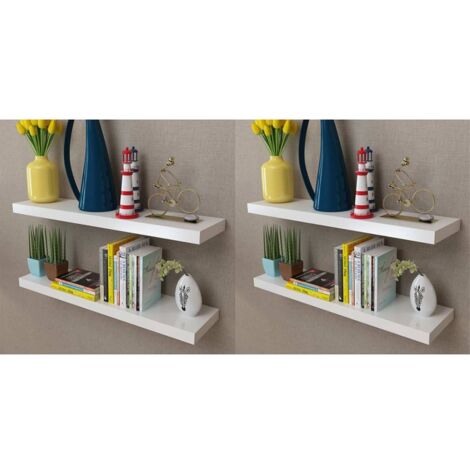 vidaXL Wandregale 4 Stk. Weiß 80 cm