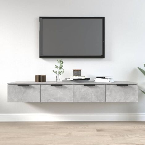 vidaXL Wandschränke 2 Stk. Betongrau 68x30x20 cm Holzwerkstoff