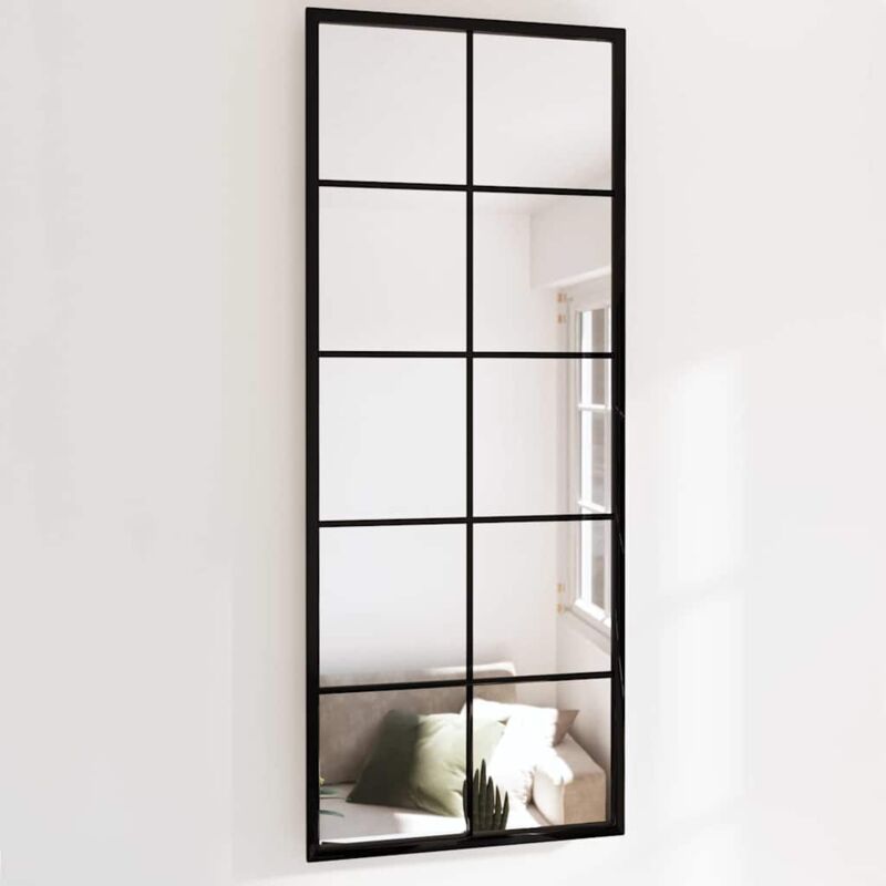 Wandspiegel Schwarz 100x40 Cm Metall Vidaxl