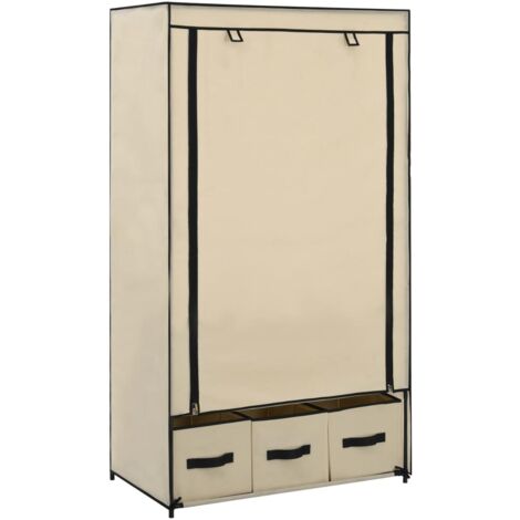 vidaXL Wardrobe Cream 87x49x159 cm Fabric