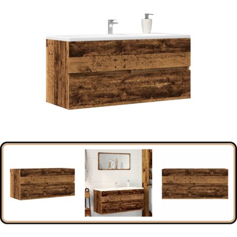 vidaXL Waschbeckenschrank Altholz-Optik 100x38,5x45 cm Holzwerkstoff