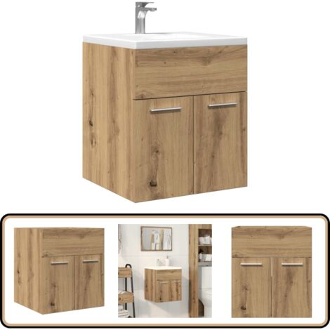 vidaXL Waschbeckenschrank Artisan-Eiche 41x38,5x46 Holzwerkstoff