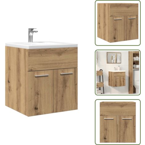 vidaXL Waschbeckenschrank Artisan-Eiche 41x38,5x46 Holzwerkstoff