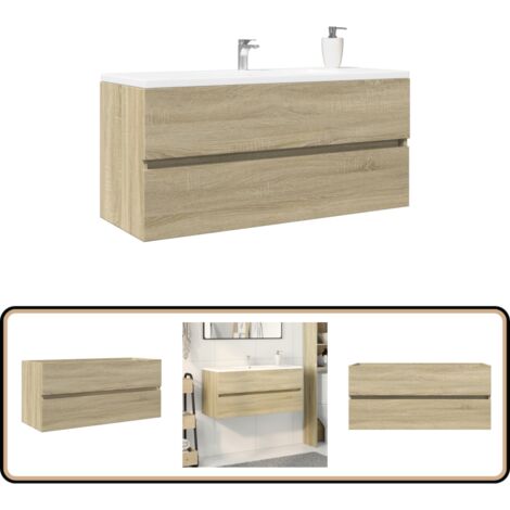 vidaXL Waschbeckenschrank Sonoma-Eiche 100x38,5x45 cm Holzwerkstoff