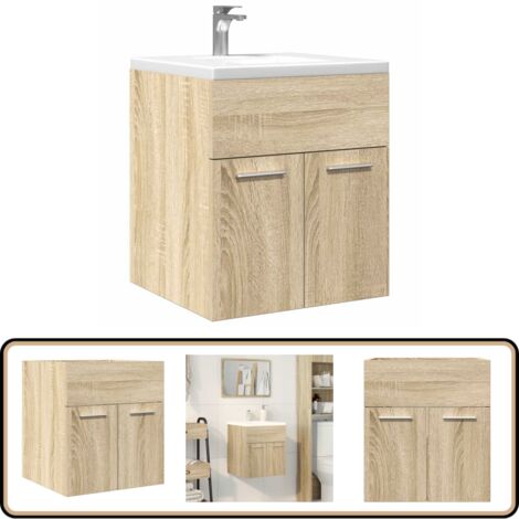 vidaXL Waschbeckenschrank Sonoma-Eiche 41x38,5x46 cm Holzwerkstoff