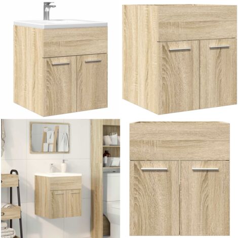vidaXL Waschbeckenschrank Sonoma-Eiche 41x38,5x46 cm Holzwerkstoff