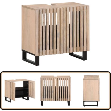 vidaXL Waschbeckenunterschrank 62x34x58 cm Massivholz Mango