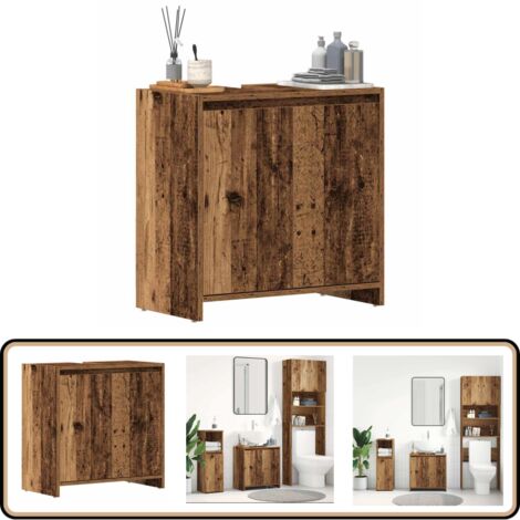 vidaXL Waschbeckenunterschrank Altholz-Optik 60x33x60 cm Holzwerkstoff