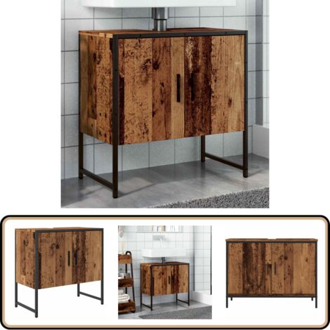 vidaXL Waschbeckenunterschrank Altholz-Optik 60x33x60 cm Holzwerkstoff