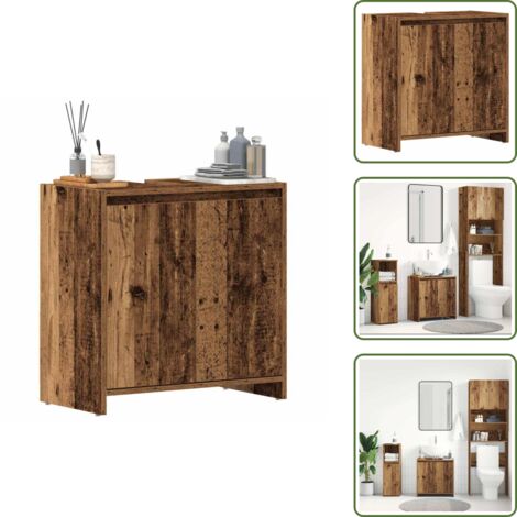 vidaXL Waschbeckenunterschrank Altholz-Optik 60x33x60 cm Holzwerkstoff