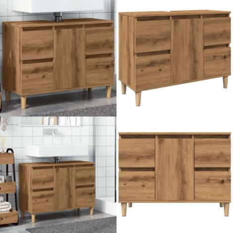 vidaXL Waschbeckenunterschrank Artisan-Eiche 80x33x60 cm Holzwerkstoff