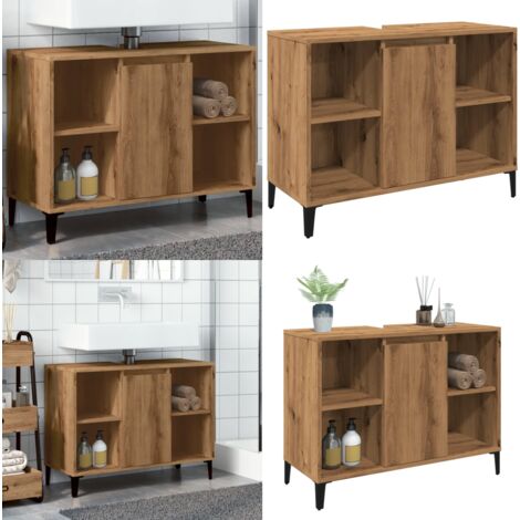 vidaXL Waschbeckenunterschrank Artisan-Eiche 80x33x60 cm Holzwerkstoff