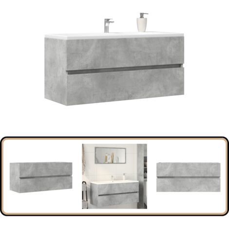 vidaXL Waschbeckenunterschrank Betongrau 100x38,5x45 cm Holzwerkstoff
