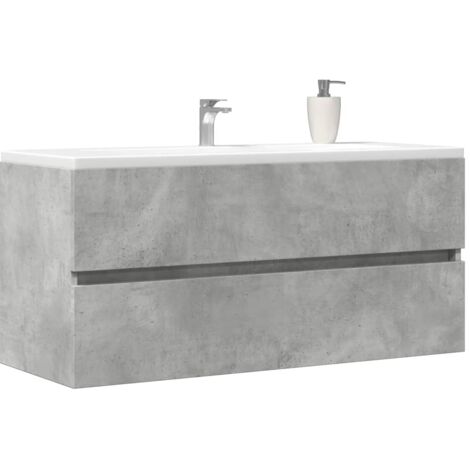 vidaXL Waschbeckenunterschrank Betongrau 100x38,5x45 cm Holzwerkstoff