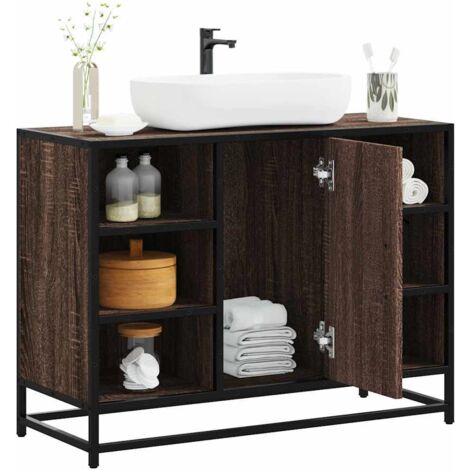 vidaXL Waschbeckenunterschrank Braun Eichen-Optik 80x33x60 cm