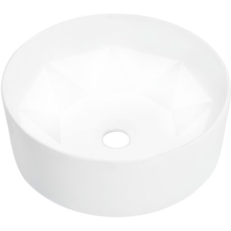 vidaXL Wash Basin 36x14cm Ceramic Bathroom Washroom Wash Bowl Sink Black/White