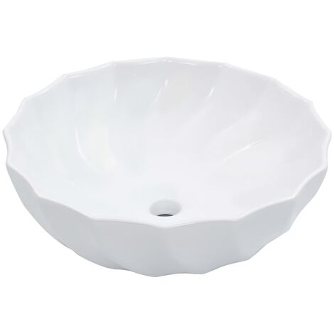 main image of "vidaXL Wash Basin 46x17cm Ceramic Bathroom Washroom Bowl Sink Unit Black/White"