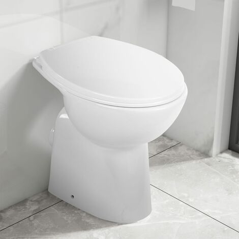 vidaXL WC Senza Brida 7 cm Altezza Extra Chiusura Rallentata