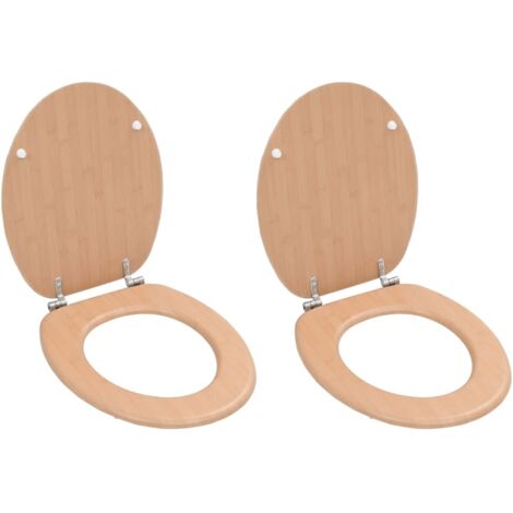 vidaXL WC-Sitze im 2er-Set mit MDF Bambus-Design