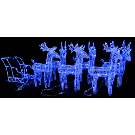 vidaXL Weihnachtsdekoration Rentier und Schlitten 320 LED Acryl