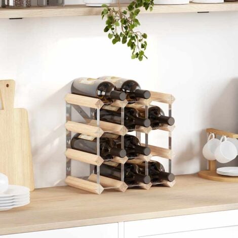 vidaXL Weinregal für 42 Flaschen Massivholz Kiefer