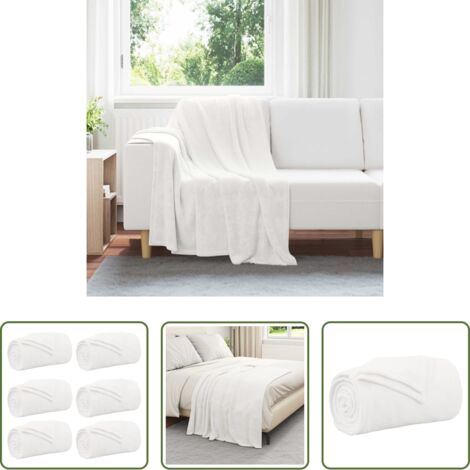 vidaXL Weiß -  Wohndecken 6 pcs Weiß 130 x 150 cm Fleece