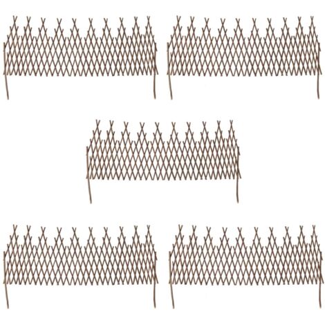 vidaXL Willow Trellis Fence 5 pcs 170x37 cm