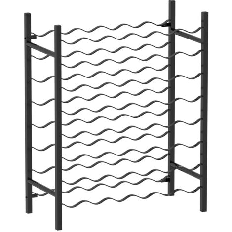 vidaXL Wine Rack for 48 Bottles Black Metal