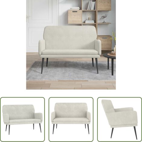 vidaXL Wohnzimmer - Sitzbank Creme 108x79x79 cm Samt