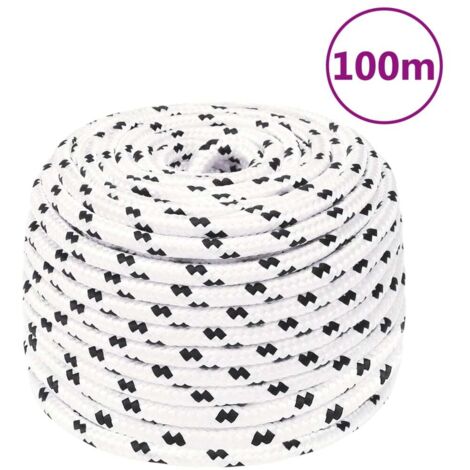 vidaXL Work Rope White 10 mm 100 m Polyester