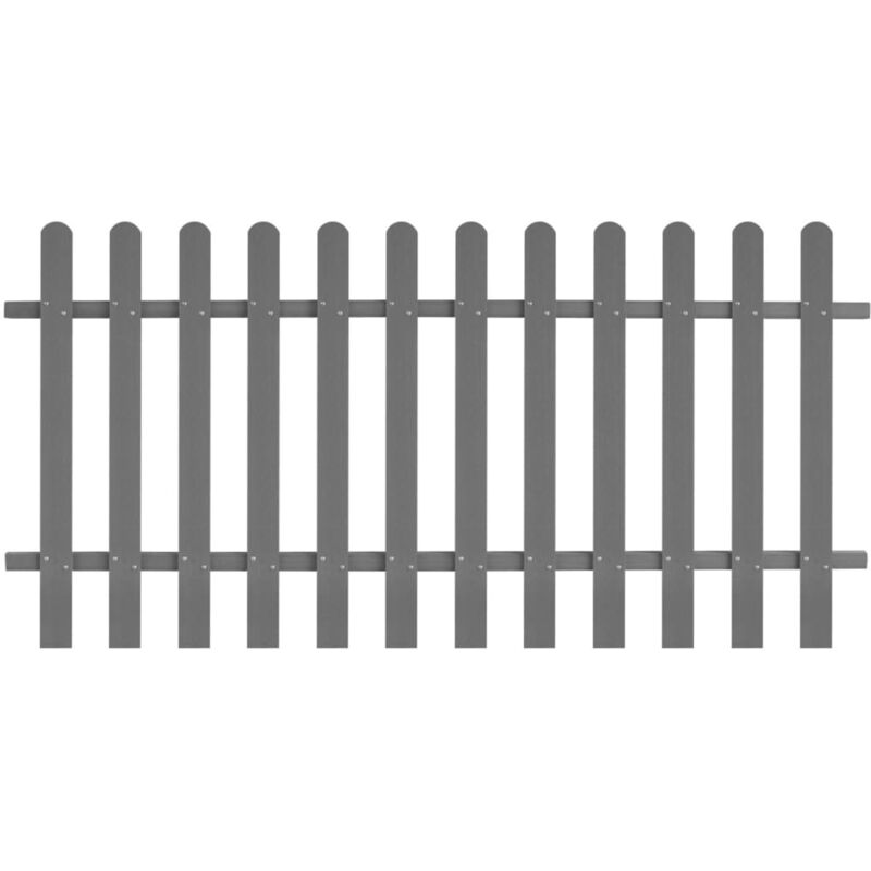 Vidaxl - Picket Fence WPC 200x100 cm - Grey