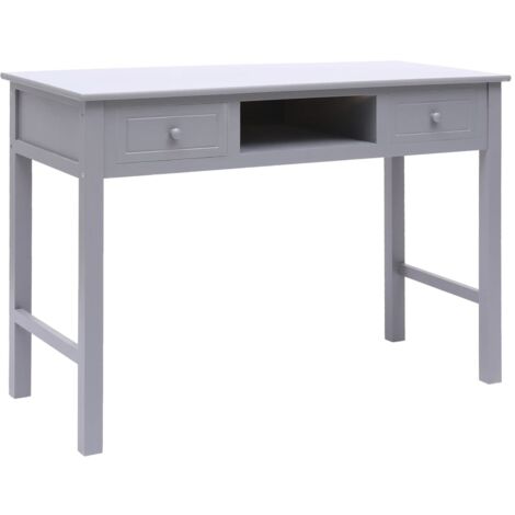 vidaXL Writing Desk Grey 110x45x76 cm Wood