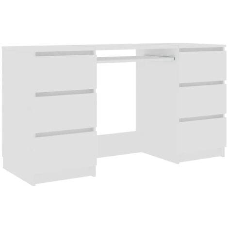 vidaXL Writing Desk with Drawers Durable Home Garden Office Furniture Computer Study Table Laptop Workstation 140cm Chipboard Multi Colours