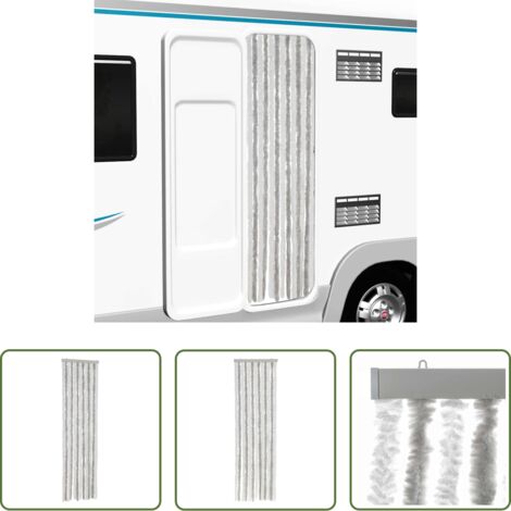 vidaXL Zanzare -  Tenda Antimosche Grigia Chiaro e Bianca 56x200 cm in Ciniglia