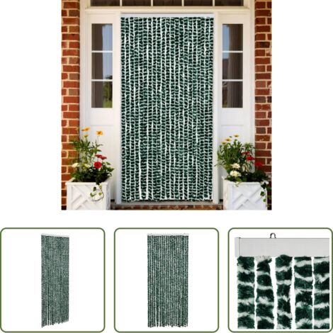 vidaXL Zanzare -  Tenda Antimosche Verde e Bianca 90x200 cm in Ciniglia
