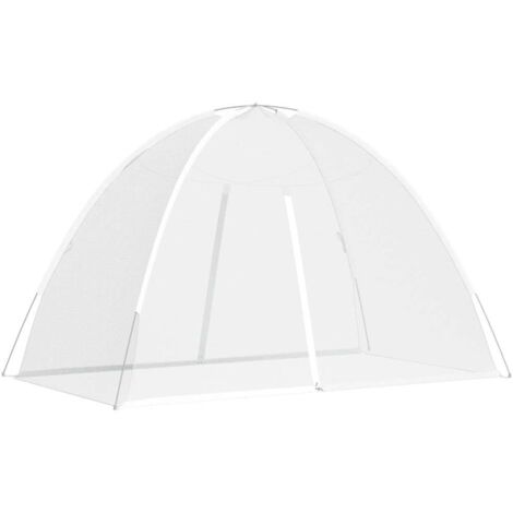 vidaXL Zanzariera Mongolia con Porte 220 Rete Bianco 200x120x130 cm